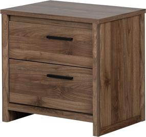 img 3 attached to 🌰 Natural Walnut South Shore Tao 2-Drawer Nightstand