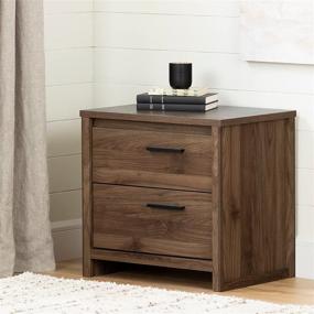 img 2 attached to 🌰 Natural Walnut South Shore Tao 2-Drawer Nightstand