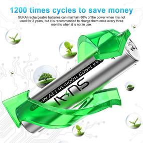 img 2 attached to 🔋 SUKAI Rechargeable AAA Batteries - High Capacity 1100mAh 1.2V Ni-MH Triple A Batteries with Low Self Discharge - 8 Pack
