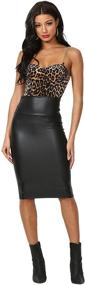 img 4 attached to Cemi Ceri Womens Leather Pencil Women's Clothing for Skirts