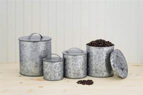 img 1 attached to Amici Home Newport Galvanized Metal Canister with 156 Fluid Ounces Storage Capacity