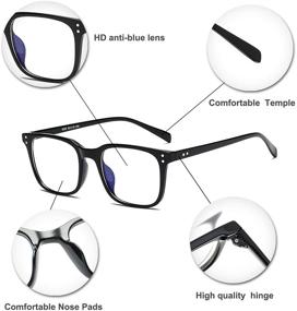 img 3 attached to 👓 Karsaer Blue Light Blocking Eyeglasses for Women and Men - TR90 Frame, Large Square Shape, Anti-Eyestrain Computer Glasses