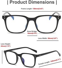 img 2 attached to 👓 Karsaer Blue Light Blocking Eyeglasses for Women and Men - TR90 Frame, Large Square Shape, Anti-Eyestrain Computer Glasses