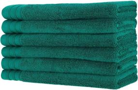 img 2 attached to 🛀 Craftsworth Premium Teal Hand Towels - 6 Pack of 16x27 Inches, 650 GSM 100% Ring Spun Cotton, Ultra Soft, Highly Absorbent & Quick Dry - Hotel Spa Collection for Bathroom