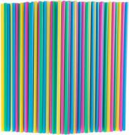 🌱 colorful compostable straws: 300 bulk pack, 8.3 inch long eco-friendly pla disposable straws – perfect plastic alternative for tumbler and water bottle logo