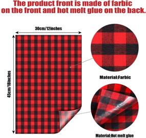 img 3 attached to 🎄 Christmas Buffalo Plaid Heat Transfer Vinyl Patches – 18x12 Inch Check Fabric Sheets – Red and Black Winter Holiday Iron-On Adhesive Flannel Patches