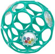 🔵 bright starts oball rattle easy-grasp toy, teal - 4 inch, suitable for newborns and up logo