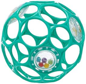 img 3 attached to 🔵 Bright Starts Oball Rattle Easy-Grasp Toy, Teal - 4 inch, Suitable for Newborns and Up