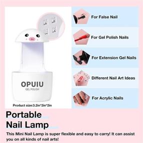 img 2 attached to OPUIU Nail Tips and Glue Gel Kit: 2-in-1 Nail Glue and Base Gel with 500PCS Coffin Shape Full Cover False Nails, Cute Design LED Lamp - Easy DIY at Home