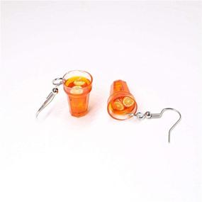 img 2 attached to Quirky Bubble Tea Dangle Earrings - Original Milk Tea Beverage Jewelry for Girls, Lemon Tea Flavored