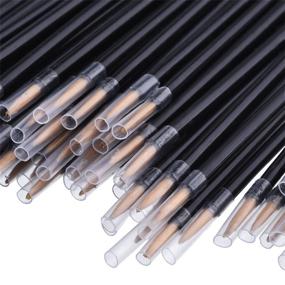 img 1 attached to 💄 Convenient 100-Pack Disposable Eyeliner Brush Applicator: Easy-to-Use Cosmetics Eye Wands for Flawless Makeup