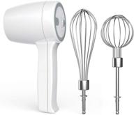 🔌 cordless hand mixer with 5-speed rechargeable usb, stainless steel whips - white логотип