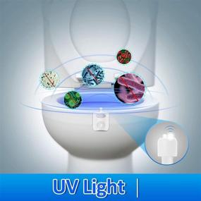 img 2 attached to 🚽 Motion Sensor Toilet Bowl Light with 16 Colors LED UV, Aromatherapy Tablets Included - Perfect for Kids and Adults, Fits Any Toilet