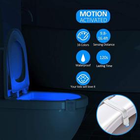 img 3 attached to 🚽 Motion Sensor Toilet Bowl Light with 16 Colors LED UV, Aromatherapy Tablets Included - Perfect for Kids and Adults, Fits Any Toilet