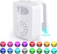 🚽 motion sensor toilet bowl light with 16 colors led uv, aromatherapy tablets included - perfect for kids and adults, fits any toilet логотип