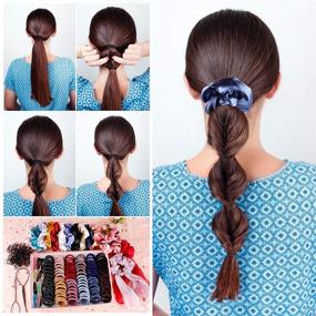 img 1 attached to 🎀 Girls' Hair Accessories Set: Scrunchies, Hair Elastics, Ties, Clips - 748PCS Elastic Hair Bands for Women and Girls