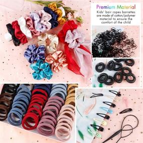 img 2 attached to 🎀 Girls' Hair Accessories Set: Scrunchies, Hair Elastics, Ties, Clips - 748PCS Elastic Hair Bands for Women and Girls