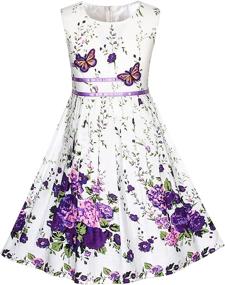 img 4 attached to 🦋 Purple Butterfly Flower Girls' Clothing Dress for Better SEO