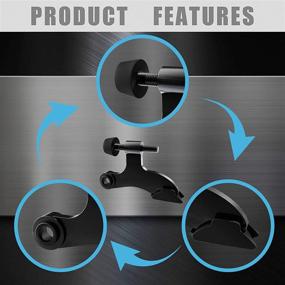 img 1 attached to 🚪 4 Pack Adjustable Hinge Pin Door Stopper Black with Rubber Bumper Tips - Heavy Duty Door Stop to Prevent Wall Dents and Damage, Easy Installation
