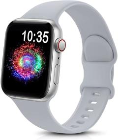 img 4 attached to 📱 Качественный силиконовый спортивный браслет TreasureMax для Apple Watch - совместим с 38мм/40мм/42мм/44мм - Запасной ремешок для Apple Watch серии 6, 5, 4, 3, 2, 1, SE - Мужчины и женщины - Серый