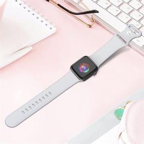 img 2 attached to 📱 Качественный силиконовый спортивный браслет TreasureMax для Apple Watch - совместим с 38мм/40мм/42мм/44мм - Запасной ремешок для Apple Watch серии 6, 5, 4, 3, 2, 1, SE - Мужчины и женщины - Серый