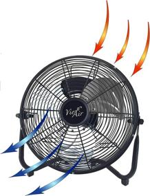 img 3 attached to Vie Air Industrial High Velocity Floor Fan: Powerful, Quiet, and Heavy-Duty Metal Fan