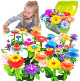 img 4 attached to 🌸 Scientoy STEM Toys: Build a Flower Garden for Girls - 130 PCS Pretend Gardening Gift Set, Floral Arrangement Playset for Kids Ages 3-7. Educational Activity Ideal for Child's Learning Experience