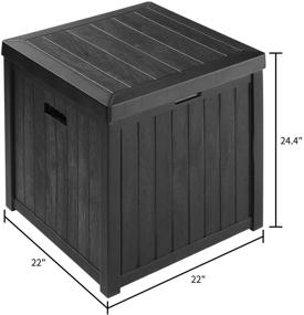 img 2 attached to 📦 51 Gallon Plastic Outdoor Patio Deck Storage Box Bench Container for Furniture Cushions, Garden Tools, and Pool Toys - Lightweight Organizer