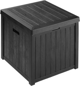 img 4 attached to 📦 51 Gallon Plastic Outdoor Patio Deck Storage Box Bench Container for Furniture Cushions, Garden Tools, and Pool Toys - Lightweight Organizer