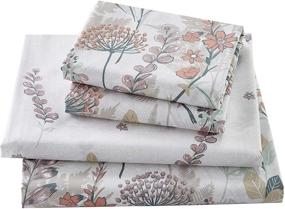 img 4 attached to Saintrra Twin Size Floral Bed Sheets Set - 3 Piece Microfiber Botanical Sheets for Kids, Deep Pocket Bedding with Flowers and Leaves