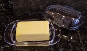 img 2 attached to 🧈 Spacious Clear Acrylic Butter Server: Convenient Double Width Storage Solution