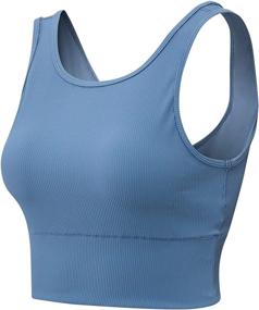 img 4 attached to 🏋️ Women's Padded Sports Bra Crop Top Tank, Comfortable Cami Bra for Workout, Running, Yoga, Gym - Athletic Camisole Shirts