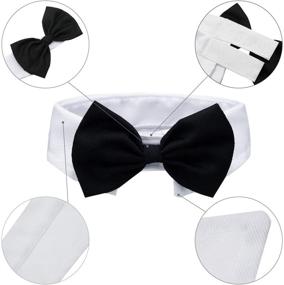 img 2 attached to 🐾 Stylish Pet Bow Tie and Sunglasses Set for Cats and Dogs - Adjustable Formal Collar Neck Tie - Funny and Cute Accessories for Your Pets - Black and White - Pack of 2