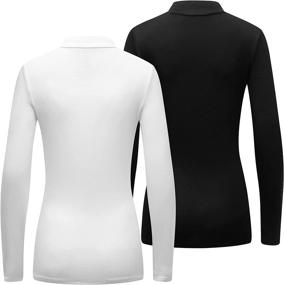 img 2 attached to 👚 Formeet17 Women's 2-Pack Long Sleeve Mock Neck T-Shirt - Basic Stretchy Layered Comfy Mock Neck Shirt