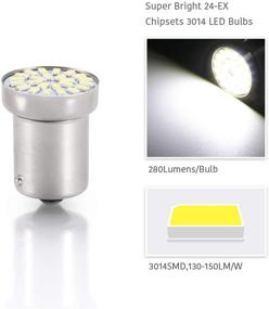 img 2 attached to LUYED 5 x 280Lumens 1156 3014 24-EX Chipsets 1156 1141 1003 7506 LED Bulbs for RV Camper, Xenon White - Superior Illumination for Single Side Irradiation