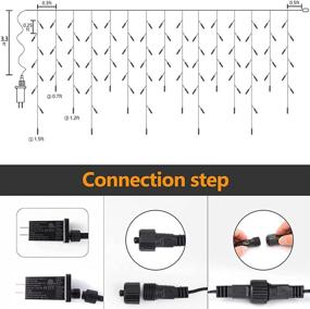 img 1 attached to 🎃 Halloween Icicle Lights with Timer - 7.7ft Purple Orange Curtain String Lights Extendable 8 Modes for Outdoor Garden House Window Decor - Extendable Halloween Lighting, Party Decorations - HAYATA 100 LED