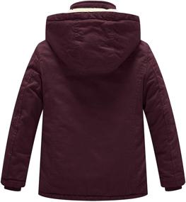 img 2 attached to 🧥 WenVen Boys' Cotton Sherpa Hooded Jacket - Jackets & Coats Clothing