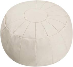 img 4 attached to 🪑 ROTOT Unstuffed Pouf Cover Ottoman Bean Bag Chair Foot Stool Foot Rest Storage Solution Wedding Cream