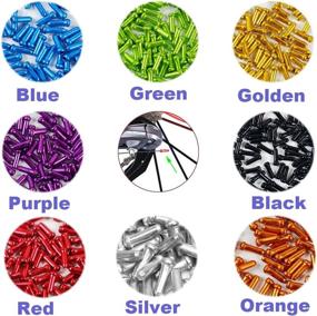 img 2 attached to VTurboWay 8 Color 80 PCS, Cable End Crimps, Bike Cable End Caps, Alloy Road Mountain Bikes Brake Tips Shifter, 10 PCS for Each Color - Red, Black, Golden, Silver, Green, Blue, Purple, and Orange