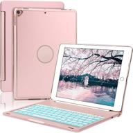 🌹 rose gold ipad keyboard case for 10.2" ipad 8th gen 2020/7th gen 2019, ipad air 3rd gen 10.5, ipad pro 10.5 2017 - backlit bluetooth keyboard, smart switch, protective hard shell, auto wake/sleep, ultra slim design логотип