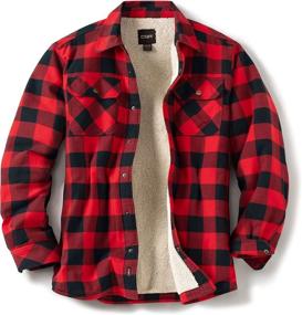 img 4 attached to CQR Sleeved Sherpa Brushed Flannel Men's Clothing and Shirts