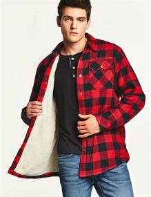img 1 attached to CQR Sleeved Sherpa Brushed Flannel Men's Clothing and Shirts