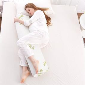 img 1 attached to 🌊 Sheltin High Resilience Foam Body Pillow with Bamboo Cover - Hypoallergenic, Supportive Contour for Pregnancy, Body, Belly, Neck, Back, Knees - Water Droplets Shape