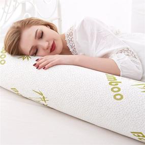 img 2 attached to 🌊 Sheltin High Resilience Foam Body Pillow with Bamboo Cover - Hypoallergenic, Supportive Contour for Pregnancy, Body, Belly, Neck, Back, Knees - Water Droplets Shape