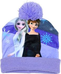 img 3 attached to Набор зимней шапки и перчаток Disney Frozen II из велюра для маленьких девочек.