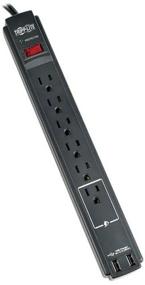 img 4 attached to 💡 Tripp Lite 6 Outlet Surge Protector Power Strip with 6ft Cord, 990 Joules, Dual USB Charging, and $20K Insurance (TLP606USBBTAA)