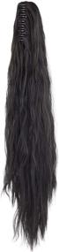 img 3 attached to 💇 FUT Women's 21 inch Long Straight Hairpiece: Claw Ponytail Clip-in Extensions