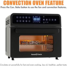 img 1 attached to 🍳 10-in-1 Kitchen Oven: Countertop Digital Toaster Oven Air Fryer Combo - 23 QT Capacity, 1500 Watts, Matte Black - ETL Certified