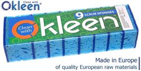 img 3 attached to Europe-Made 9-Pack Okleen Blue Multi-Use Scrub Sponges: Enhance your SEO!