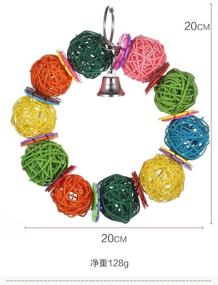 img 2 attached to Mrli Pet Parrot Toys: Colorful Rings Balls 🦜 Chew Toys for Budgies, Parakeets, Cockatiels, Cockatoos, Conures, and Lovebirds